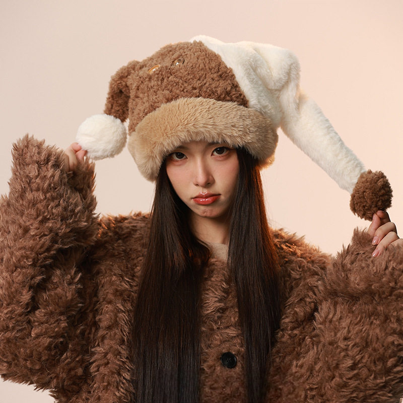 香港潮牌 实拍2025年冬季新款韩版搞怪小丑毛茸茸包头帽可爱呆萌,服饰配件/皮带/帽子/围巾,帽子,淘宝优惠券,粉丝福利购,淘宝优惠卷