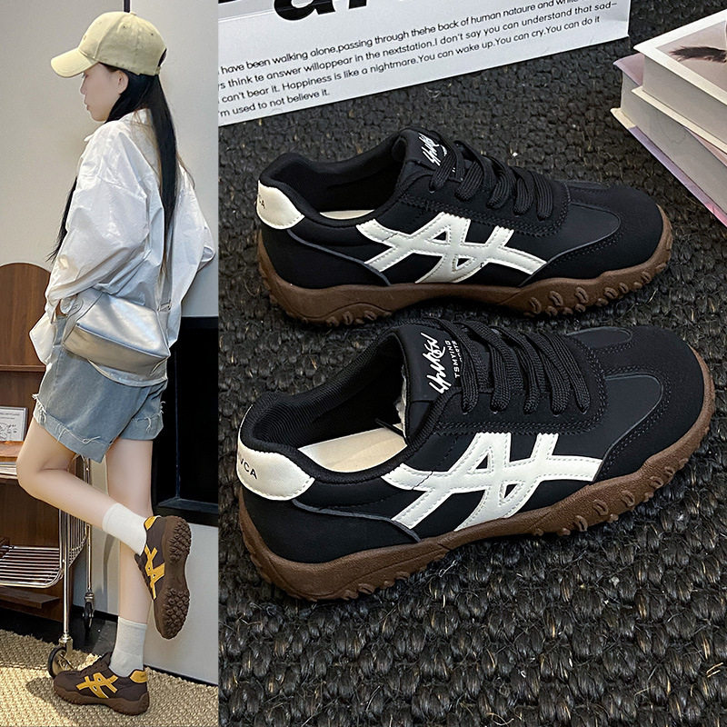 香港潮牌厚底ins韩版休闲运动单鞋女2025秋季新款学生跑步系带小