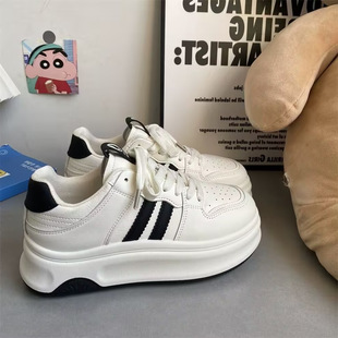 学生轻便板鞋 香港潮牌小白鞋 街拍时尚 新款 厚底舒适休 子女2025春季