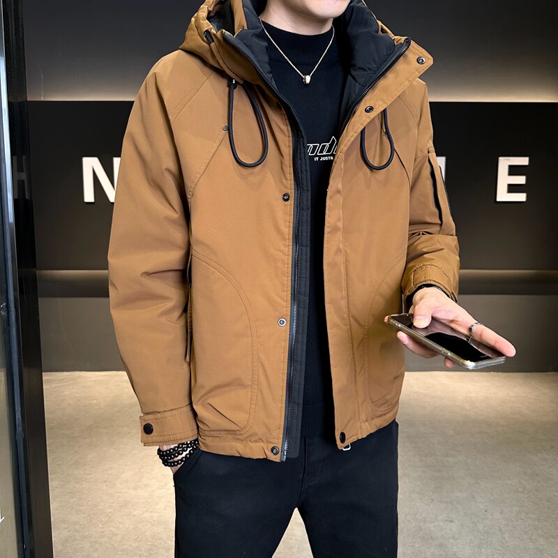 店主风2025冬季新款羽绒服男短款连帽背带户外加厚外套8152--P210,男装羽绒服,电商D238