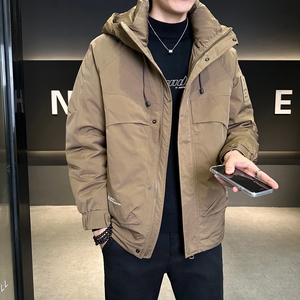 店主风2025冬季羽绒服男一手长连帽宽松标绒外套7819-TP155图片