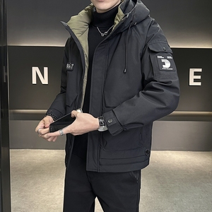 店主风2024冬季新款羽绒服男短款连帽潮牌冲锋衣外套8128--P200图片