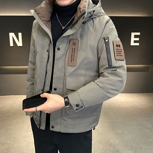 店主风2024主推冬季羽绒服男短款连帽加厚外套2336--P195