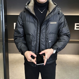 店主风2024冬季新款羽绒服男短款连帽羽绒面包服外套8131--P185图片