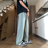 2025夏季新款牛仔裤男直筒美式复古水洗棉做旧宽松阔腿裤803--P40，商品下架区，电商D238