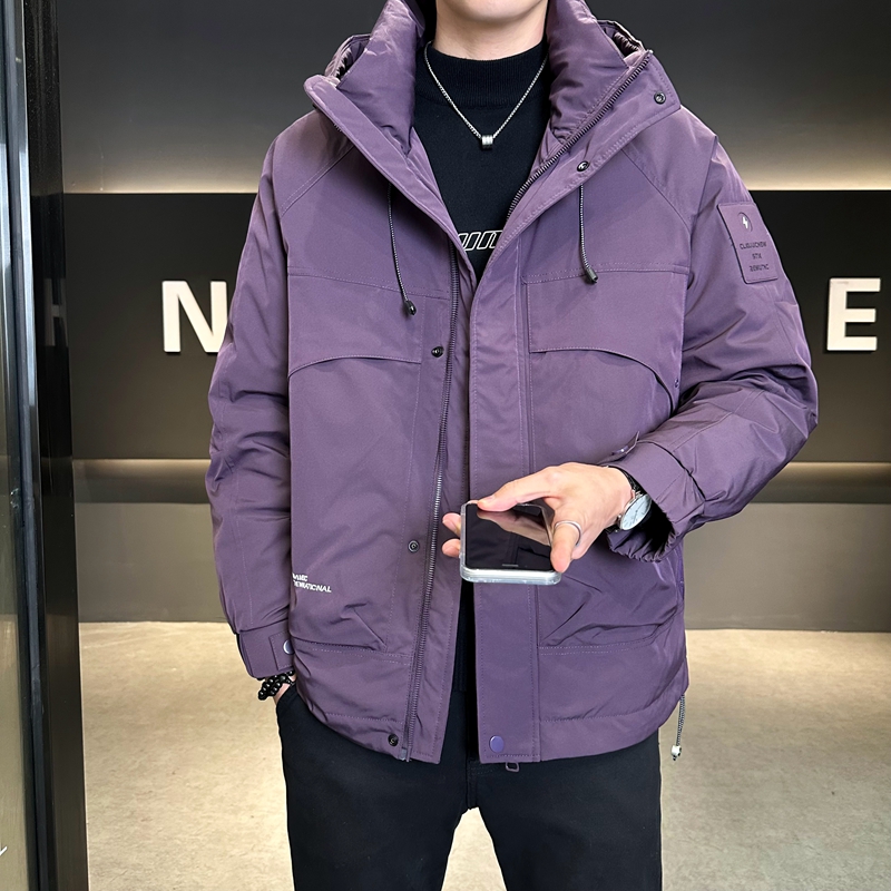 店主风2025冬季羽绒服男一手长连帽宽松标绒外套7819-TP155，男装羽绒服，电商D238