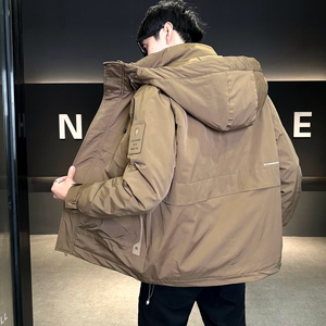 店主风2025冬季羽绒服男一手长连帽宽松标绒外套7819-TP155图片