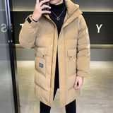 店主风2024冬季羽绒服男长款加厚标90%白鸭绒外套2329-P340，男装羽绒服，电商D238