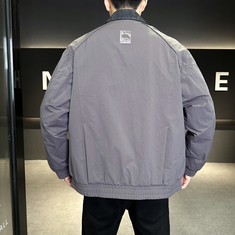 店主风2025冬季假两件羽绒服男翻领短款标绒外套T522--P210,男装羽绒服,电商D238