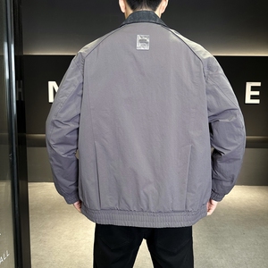 店主风2025冬季假两件羽绒服男翻领短款标绒外套T522--P210图片