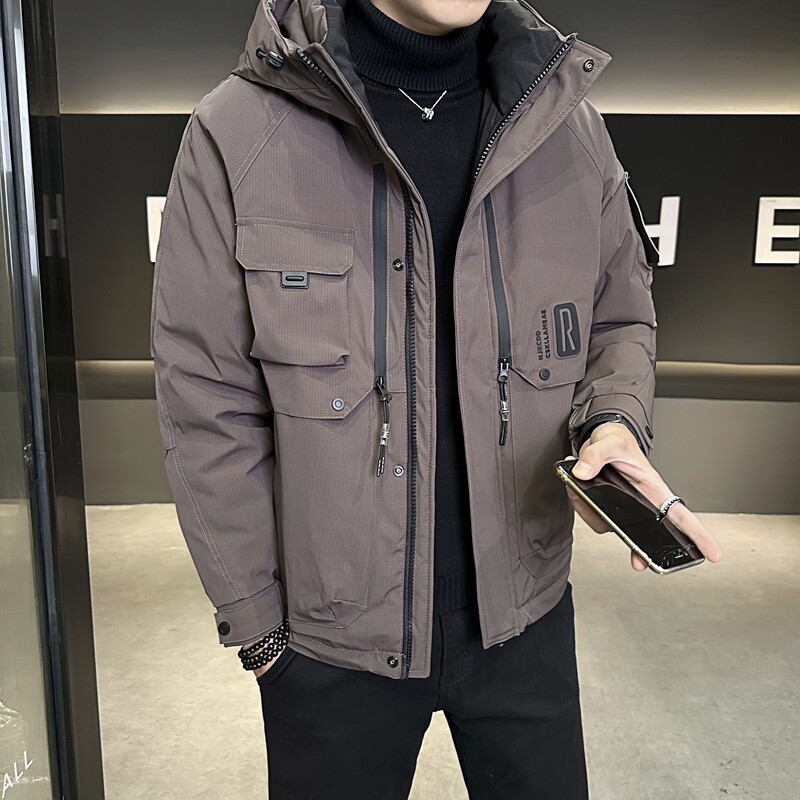 店主风2025冬季新款羽绒服男短款连帽潮牌冲锋衣外套8137--P215,男装羽绒服,电商D238