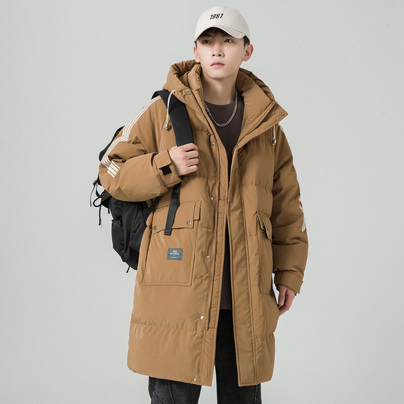 2024冬季新款羽绒服男中长款加厚标90%白鸭绒宽松外套2329-P295，男装羽绒服，电商D238