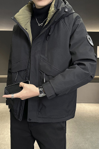 店主风2025冬季新款羽绒服男短款连帽潮牌冲锋衣外套8117--P200图片