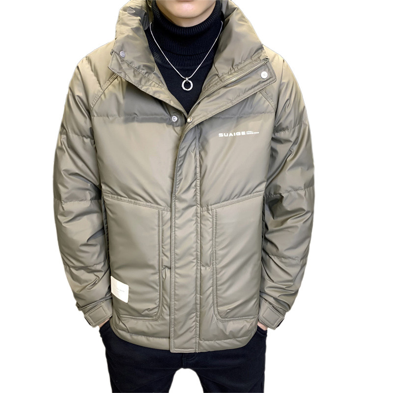 店主风2024冬季主推羽绒服男短款立领标绒外套8869--P165,男装羽绒服,电商D238
