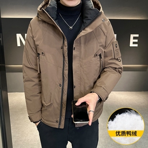 店主风2024主推冬季羽绒服男短款连帽加厚外套2335--P195