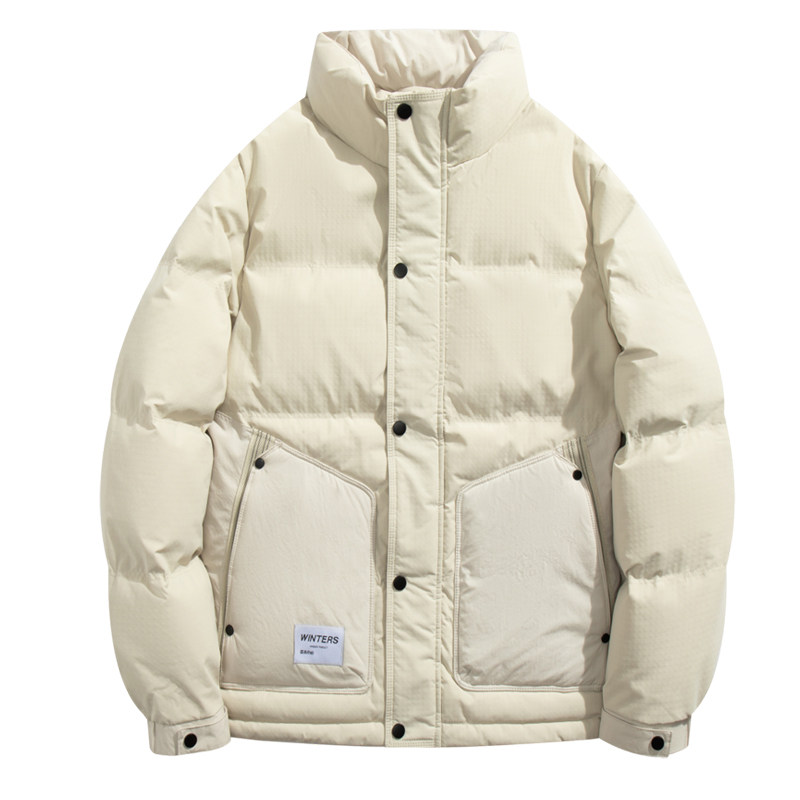 白底平铺2024冬季新款羽绒服男短款立领白鸭绒羽绒外套6801--P150,男装羽绒服,电商D238