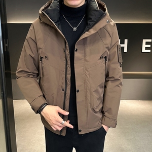 店主风2024主推冬季羽绒服男短款连帽加厚外套2335--P195,男装羽绒服,电商D238