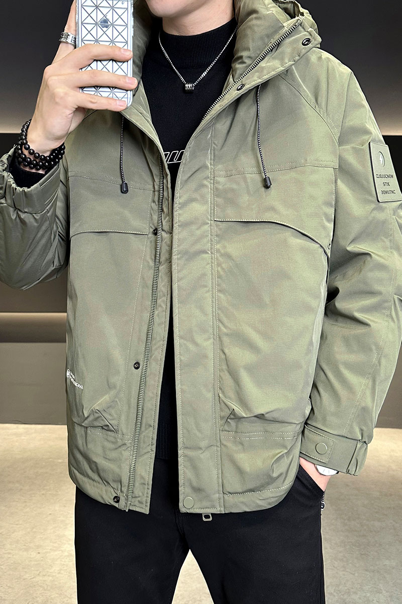 店主风2025冬季羽绒服男一手长连帽宽松标绒外套7819-TP155,男装羽绒服,电商D238