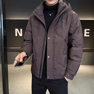 店主风2025冬季新款羽绒服男短款连帽加厚标绒外套8181--P210
