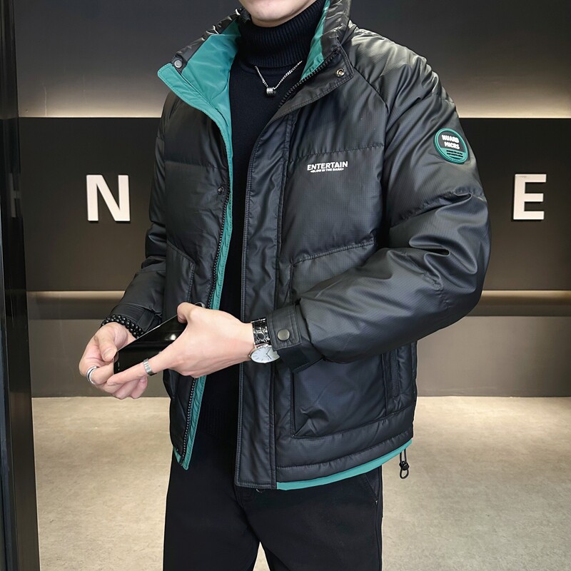 店主风2024冬季新款羽绒服男短款立领白鸭绒羽绒外套8101--P155,男装羽绒服,电商D238