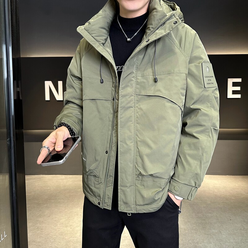 店主风2025冬季羽绒服男一手长连帽宽松标绒外套7819-TP155,男装羽绒服,电商D238