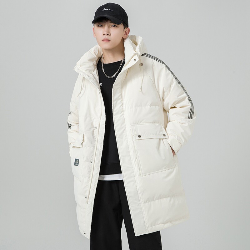 2024冬季羽绒服男中长款加厚标90%白鸭绒宽松外套2329-P340，男装羽绒服，电商D238