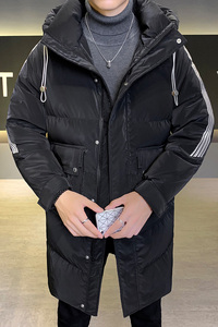 店主风2024冬季羽绒服男长款加厚标90%白鸭绒外套2329-P340图片