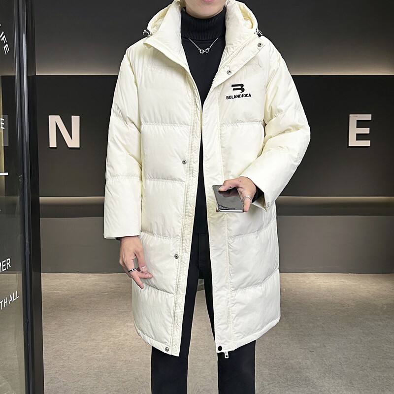 店主风2024冬季新款羽绒服男中长款加厚宽松标绒外套8838--P295图片