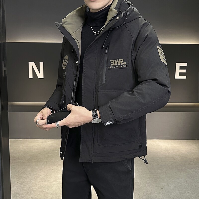 店主风2024冬季新款羽绒服男短款连帽潮牌冲锋衣外套8111--TP200图片