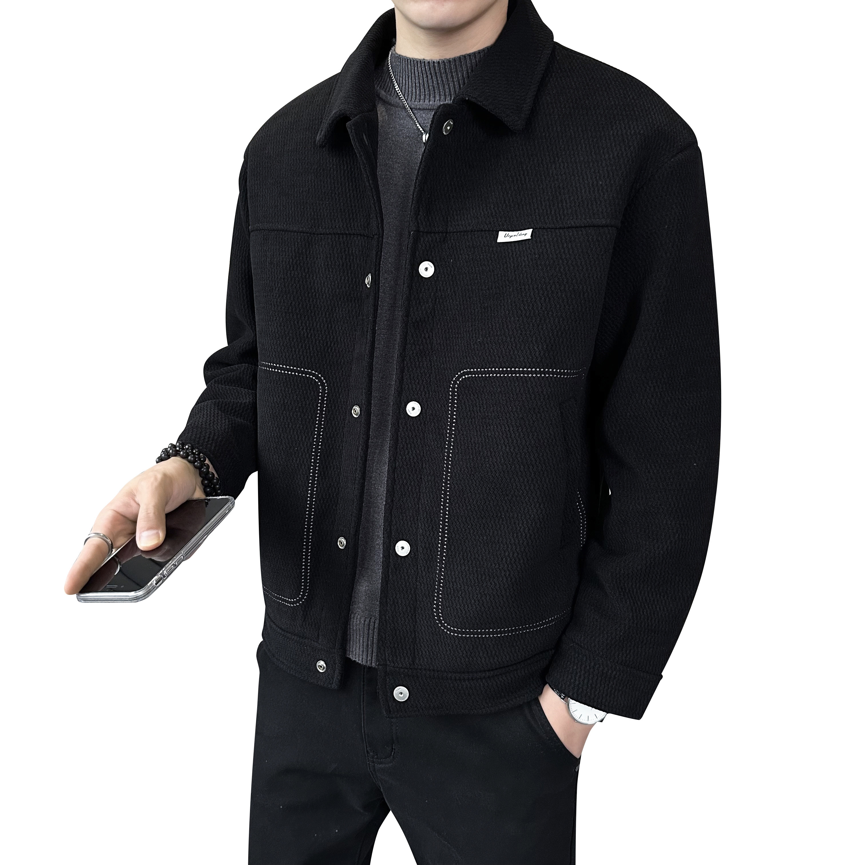 不断货2025冬季主推羽绒服短款翻领毛呢外套90鸭绒8808--P195,男装羽绒服,电商D238