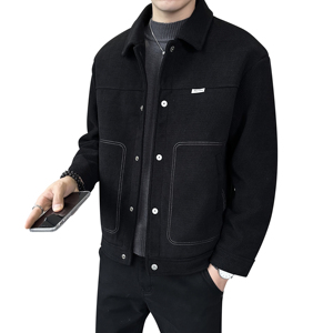 不断货2025冬季主推羽绒服短款翻领毛呢外套90鸭绒8808--P195图片