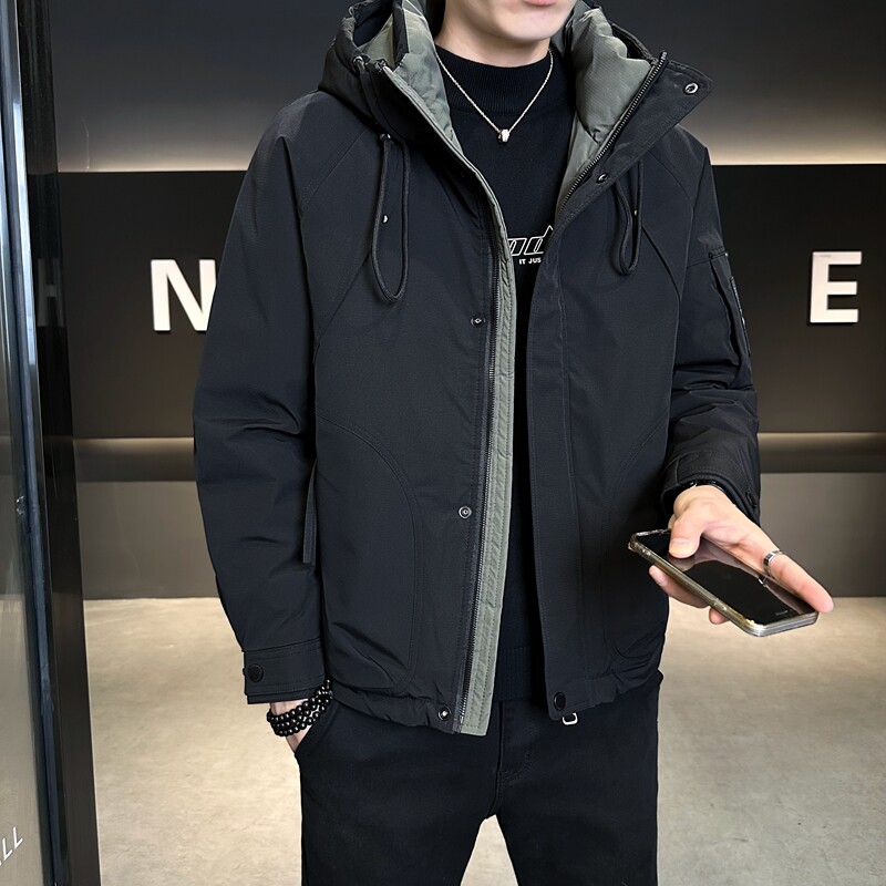 大量现货2025冬季羽绒服男短款连帽背带户外加厚外套8152--P210,男装羽绒服,电商D238