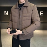 不断货2025冬季新款羽绒衬衫男翻领轻薄标羽绒服8809-P165，男装衬衫，电商D238