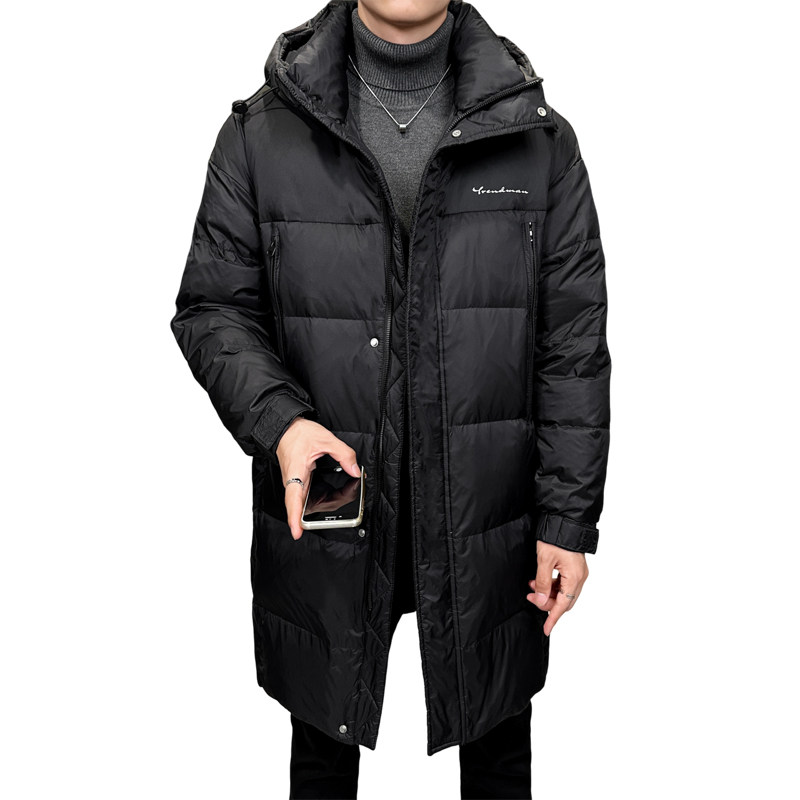 店主风2024冬季长款标绒羽绒服男连帽加厚宽松外套6031--P340,男装羽绒服,电商D238