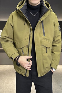 店主风2025冬季新款羽绒服男短款连帽潮牌冲锋衣外套8117--P200图片