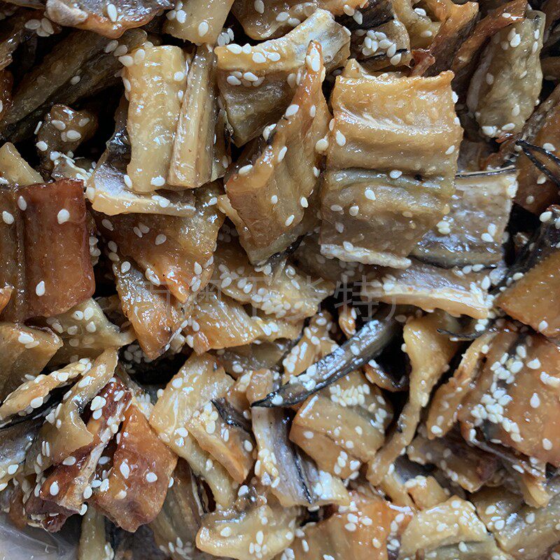 原味芝麻鳗鱼干 南澳风味小吃干货特产250g 美味鳗鱼块香辣鱼片