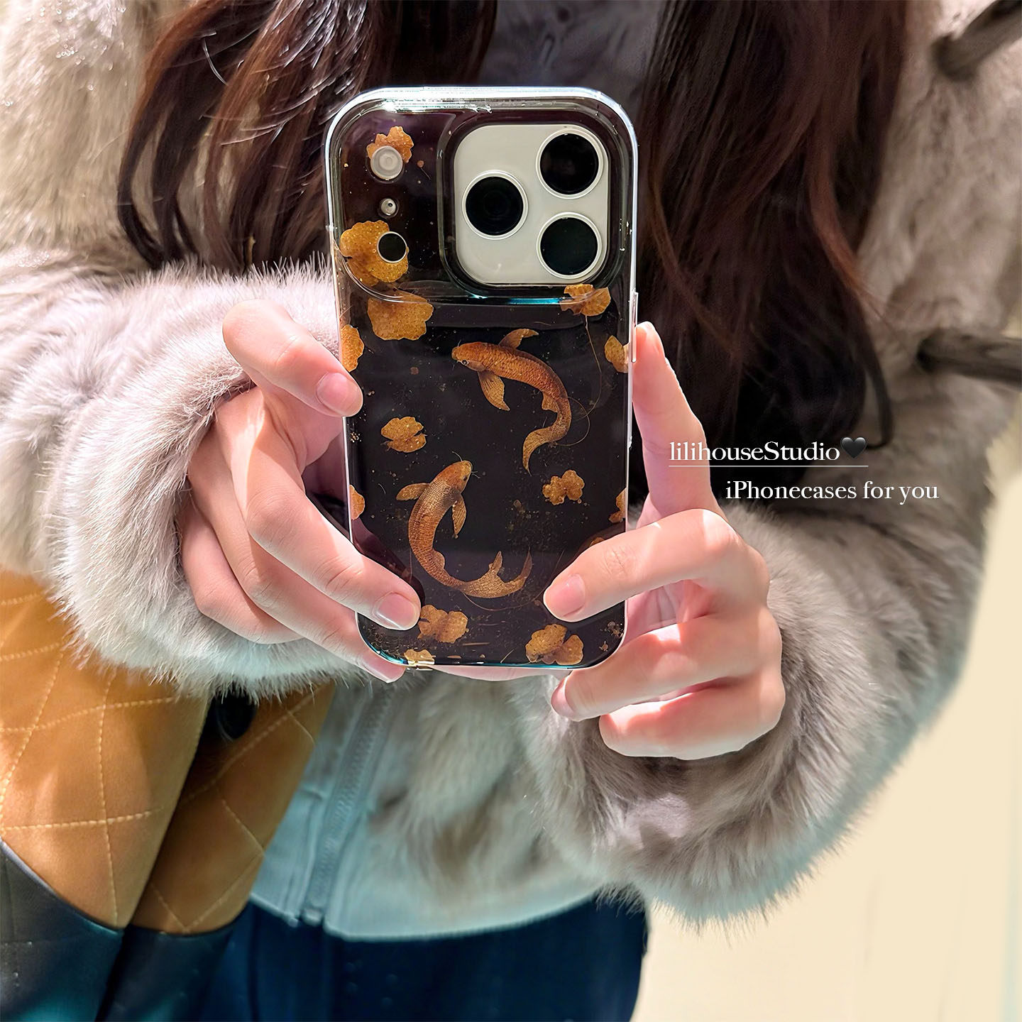 lilihouse韩国ins小众新年好运碎金闪片招财锦鲤适用17pro苹果17ProMax手机壳iPhone16全包15新款14Pro保护套,3C数码配件,手机保护套/壳,淘宝优惠券,粉丝福利购,淘宝优惠卷