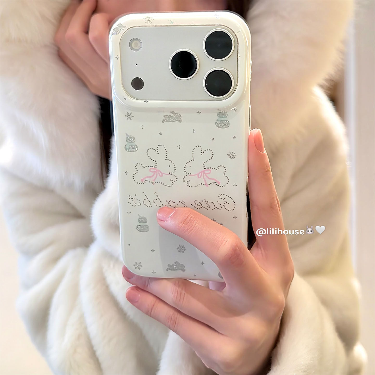 lilihouse韩国ins奶呼呼可爱冬日闪粉雪人兔子17适用17pro苹果17ProMax手机壳iPhone16全包15新款14Pro保护套,3C数码配件,手机保护套/壳,淘宝优惠券,粉丝福利购,淘宝优惠卷