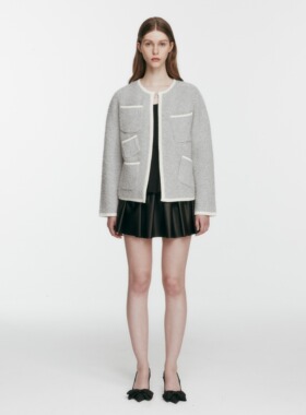 SERY 小香风针织羊毛短外套