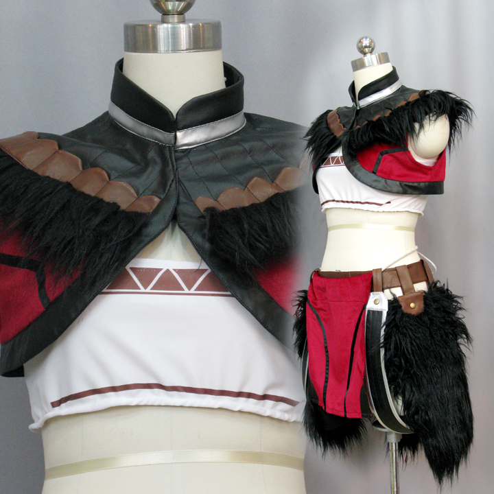 cos服-怪物猎人/Monster Hunter/MHF-キリン装备赤-茶园河COS