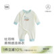 居家爬服护肚睡衣纯棉无骨 麦拉贝拉婴儿连体衣春秋长袖 吐司棉
