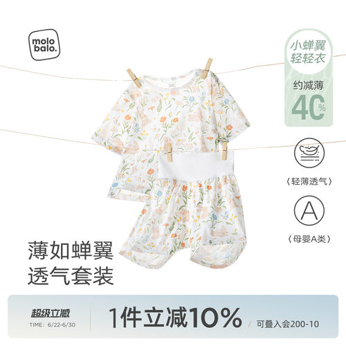 婴儿家居服套装夏季薄款宝宝睡衣
