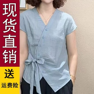 新款 正品 女夏季 好货时尚 气质减龄百搭显瘦小 高级感轻奢风洋气衬衫