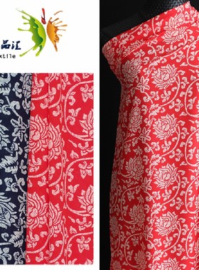 中国风花卉雪纺布料新品特价