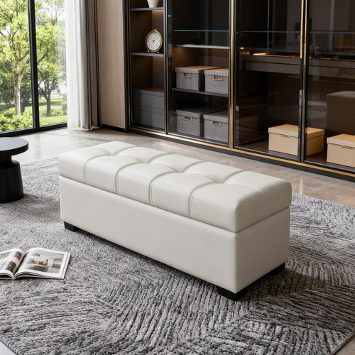 生态真皮换鞋凳凳储物实木脚踏凳