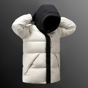石狮市浪印户外季羽绒服男女同款宽松加厚短款白鸭绒情侣外套休闲