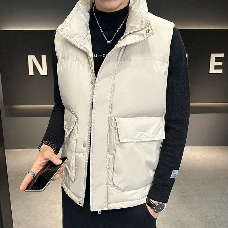 石狮市浪印户外领工装羽绒马甲复古潮流保暖外穿羽绒服外套可二开