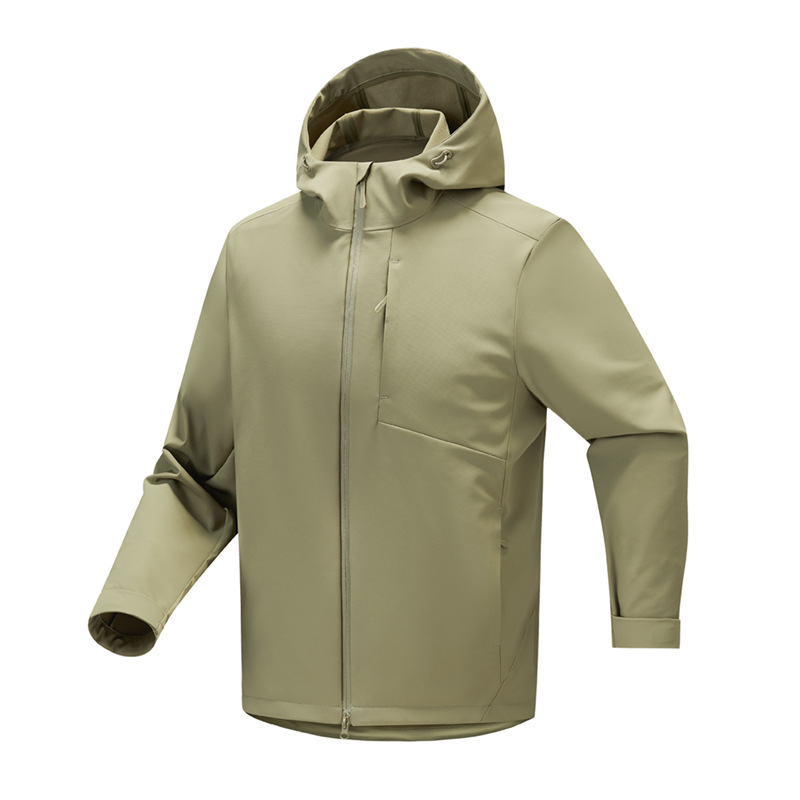 石狮市浪印户外软壳衣男防风防水户外登山连帽冲锋衣加绒运动夹克