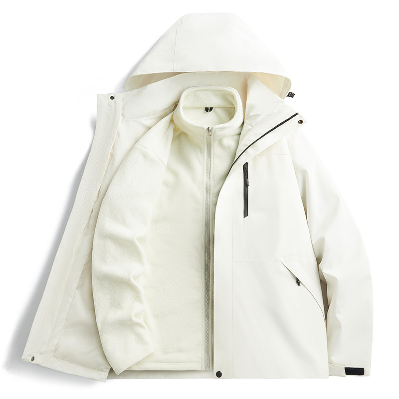 石狮市浪印户外女户外冲锋衣男女三合一可拆卸两件套防风防水保暖