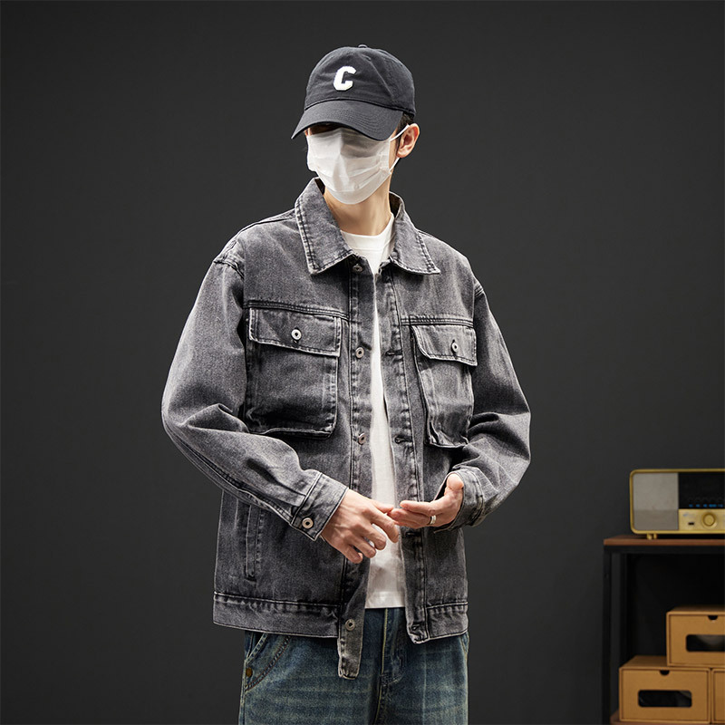 石狮市浪印户外秋季潮牌宽松大码上衣服潮流春秋款休闲工装夹克衫